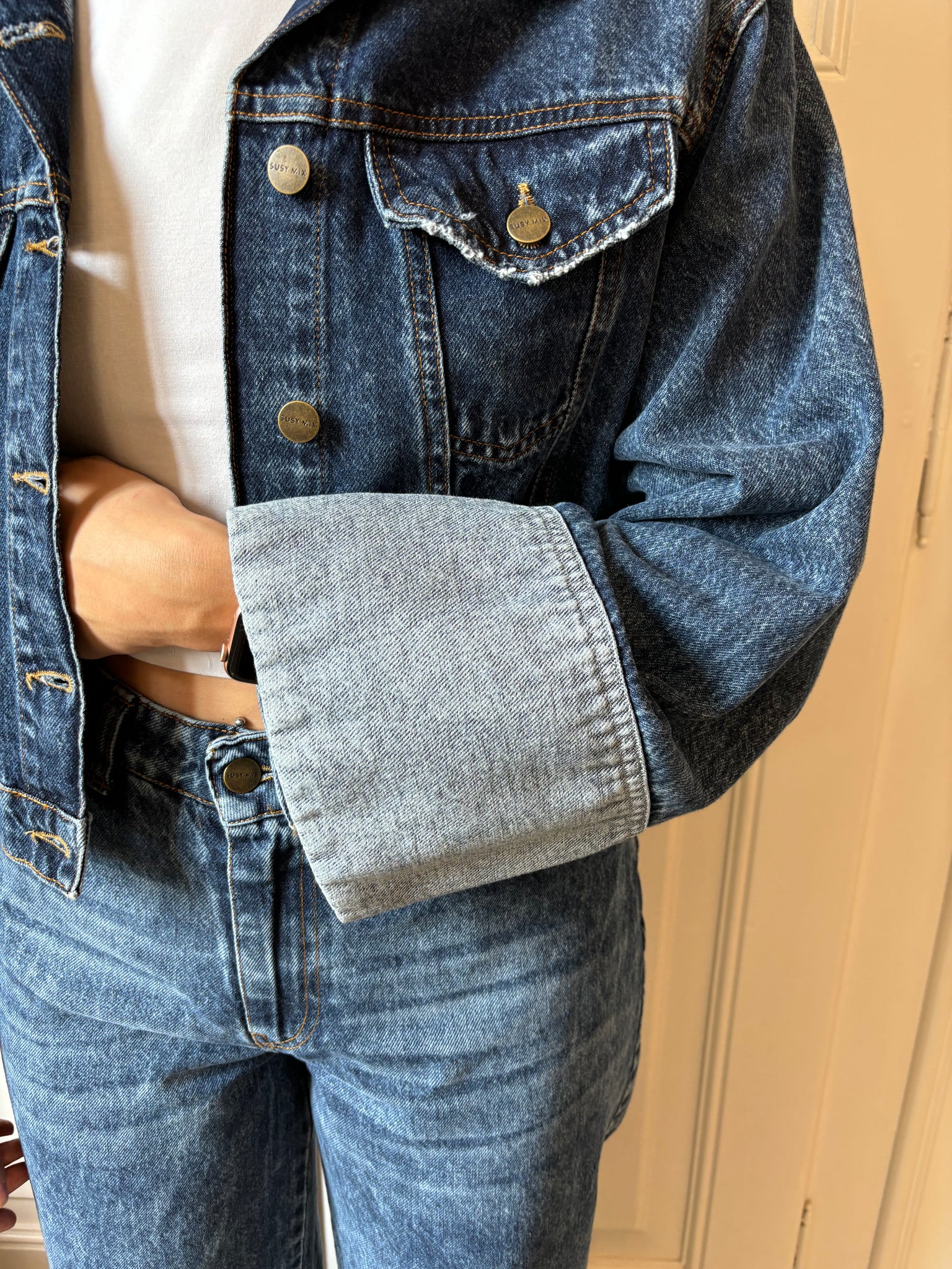 Giacca Crop in Denim