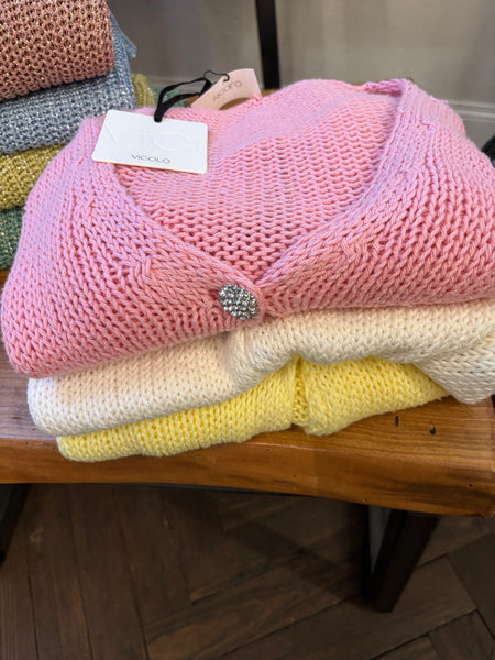 Cardigan con bottoni gioiello