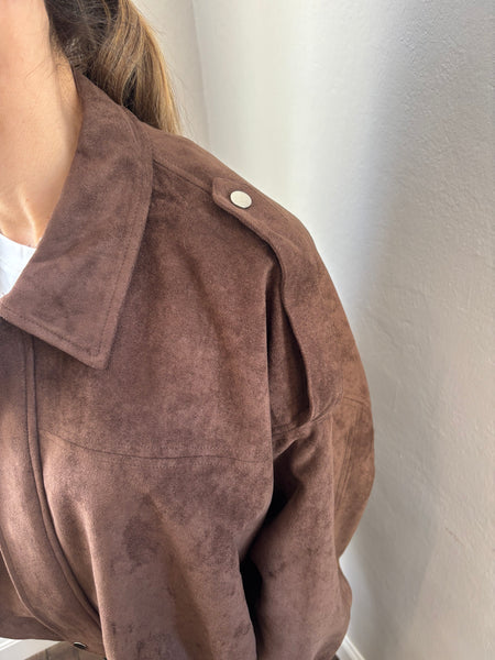 Bomber in suede