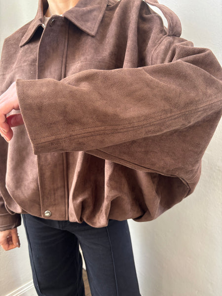 Bomber in suede