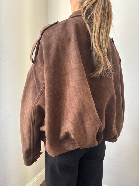 Bomber in suede